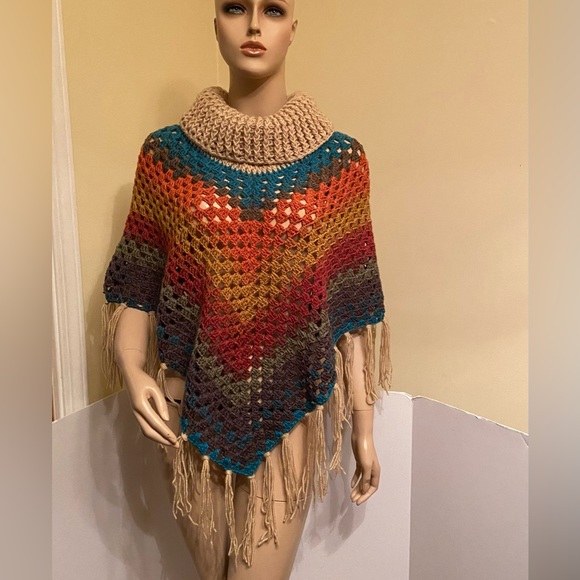 - Crochet Boho Poncho - Picture 1 of 8
